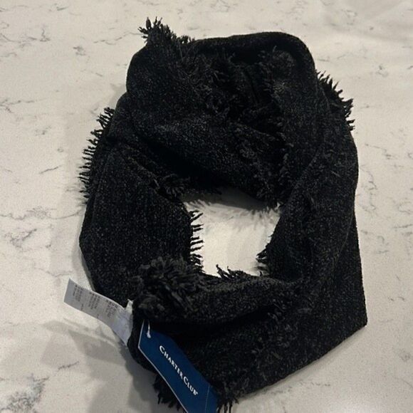 Charter Club black Chenille Infinity Scarf New, women accessories - Picture 4 of 4
